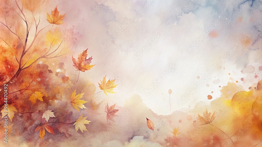 Autumn landscape with bright foliage and warm sunshine.Seasonal holiday card for fall festivals Autumn landscape with bright foliage and warm sunshine.Seasonal holiday card for fall festivals