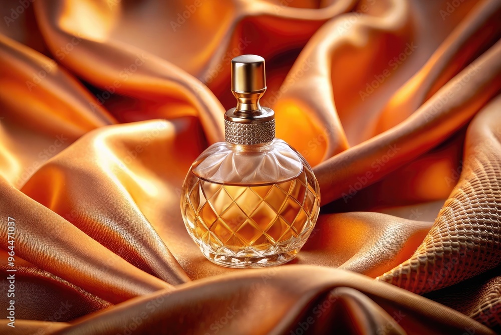 elegant perfume bottle on satin fabric elegant perfume bottle on satin fabric
