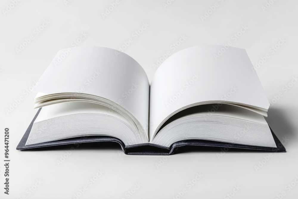 An open book with blank pages isolated on a clean white background. An open book with blank pages isolated on a clean white background.