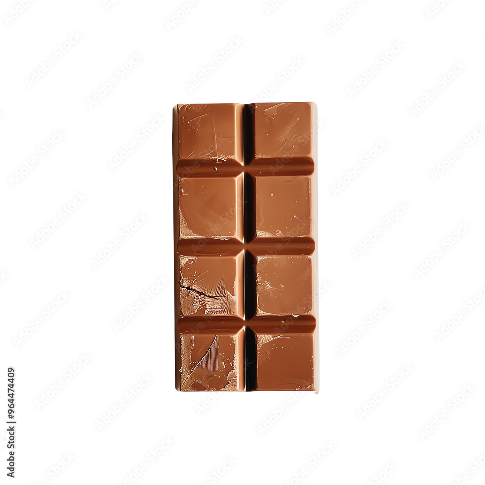 High-quality image of a brown chocolate bar with eight squares, perfect for advertisements, menus, or confectionery designs. High-quality image of a brown chocolate bar with eight squares, perfect for advertisements, menus, or confectionery designs.