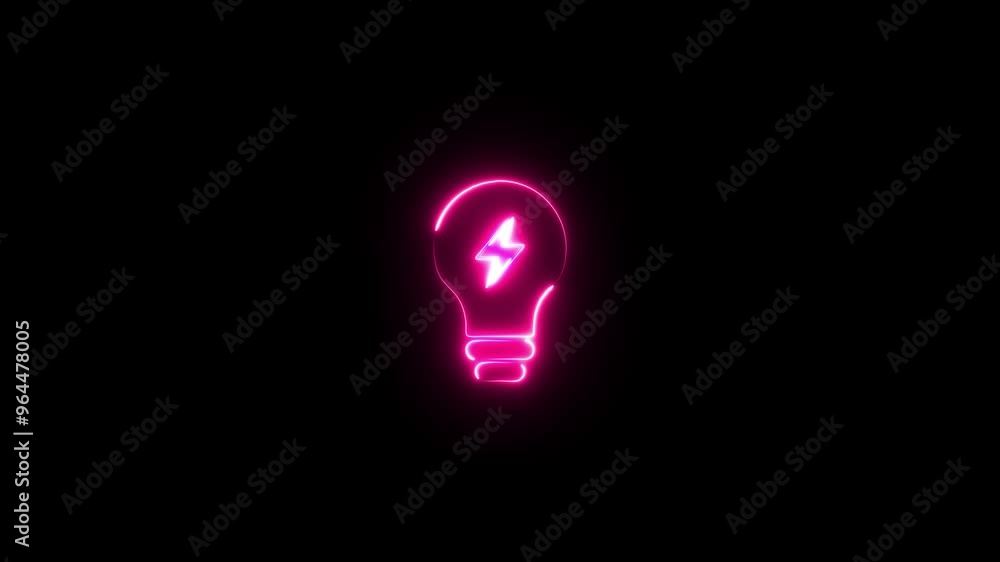 glowing neon line light bulb icon isolated on black background. technology energy concept. glowing neon line light bulb icon isolated on black background. technology energy concept.