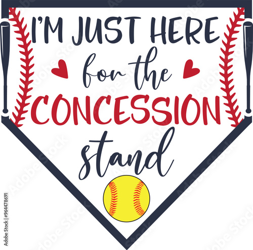 I'm Just Here For The Concession Stand, Softball Silhouette, Baseball Clip Art