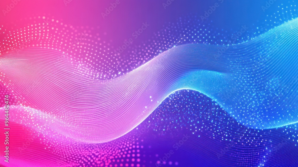Fototapeta premium Abstract Digital Art with Blue and Pink Gradient