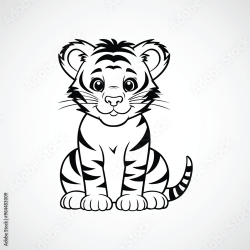 Vector Tiger Cartoon Illustration Template