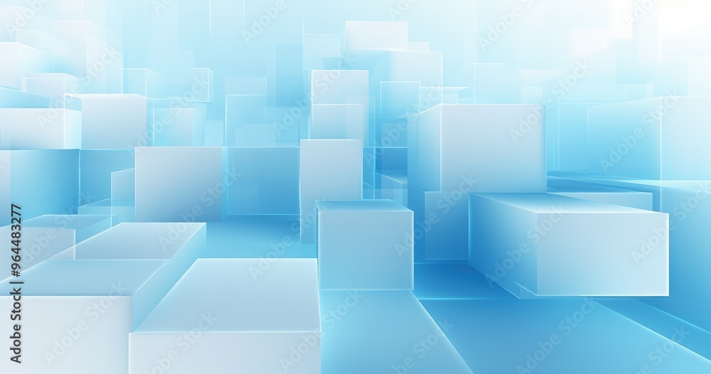 A serene abstract background featuring translucent cubes in varying sizes and shades of blue, creating a modern digital atmosphere. A serene abstract background featuring translucent cubes in varying sizes and shades of blue, creating a modern digital atmosphere.