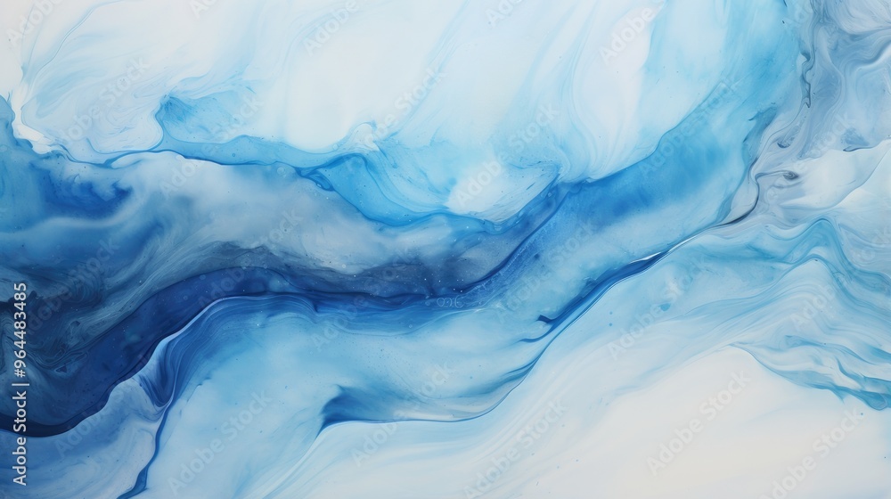 A serene abstract composition featuring flowing shades of blue and white, evoking a sense of calm and tranquility. A serene abstract composition featuring flowing shades of blue and white, evoking a sense of calm and tranquility.