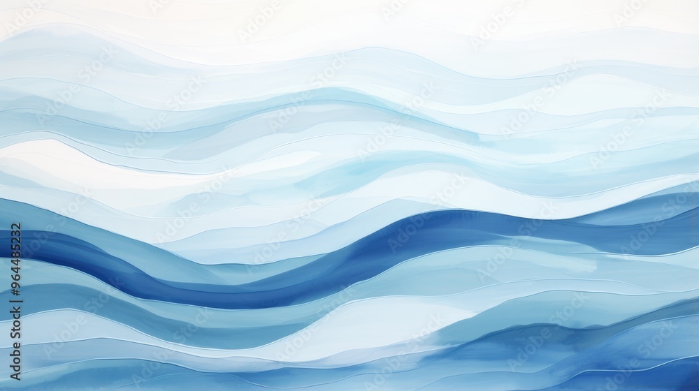 A serene abstract depiction of flowing waves in various shades of blue, evoking a sense of calm and tranquility. A serene abstract depiction of flowing waves in various shades of blue, evoking a sense of calm and tranquility.