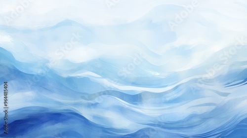 A serene abstract depiction of ocean waves in varying shades of blue, evoking a sense of calm and tranquility.