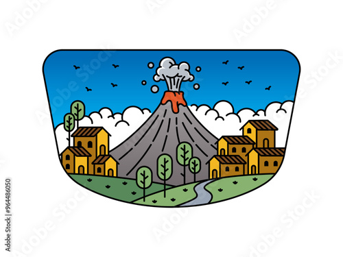 natural scenery in the frame illustration