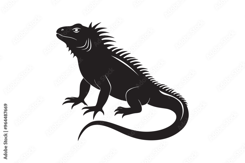 Fototapeta premium Iguana silhouette vector illustration, Iguana silhouette vector, Iguana silhouette PNG 