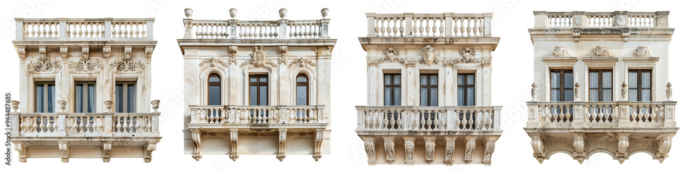 set of aRenaissance Balcony with a Grand Curved Marble Bluestrad, A Grand Curved Marble Balcony, Curved Marble Balcony, Intricately Designed Marble Balcony, Fine Marble , on a transparent backgrounds set of aRenaissance Balcony with a Grand Curved Marble Bluestrad, A Grand Curved Marble Balcony, Curved Marble Balcony, Intricately Designed Marble Balcony, Fine Marble , on a transparent backgrounds