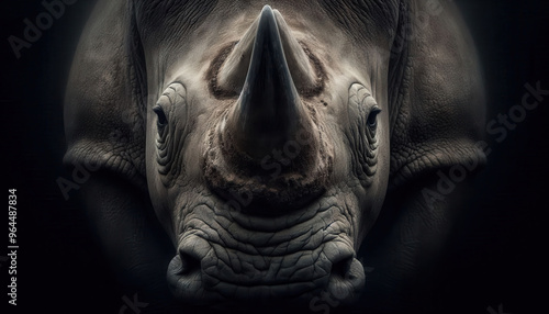 close-up head of a rhino