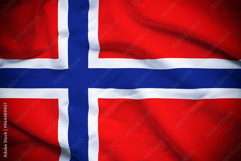 Fototapeta premium Premium-Quality Norwegian Flag with Realistic Textures