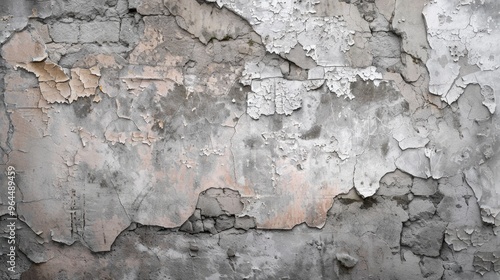 Unpainted vintage-style concrete wall with aged texture for graphic design or retro wallpaper. Rural loft masonry.