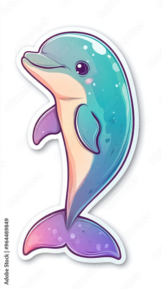 Obraz premium dolphin cute dolphin cartoon dolphin marine life colorful dolphin sea animal ocean creature playful dolphin dolphin illustration aquatic mammal