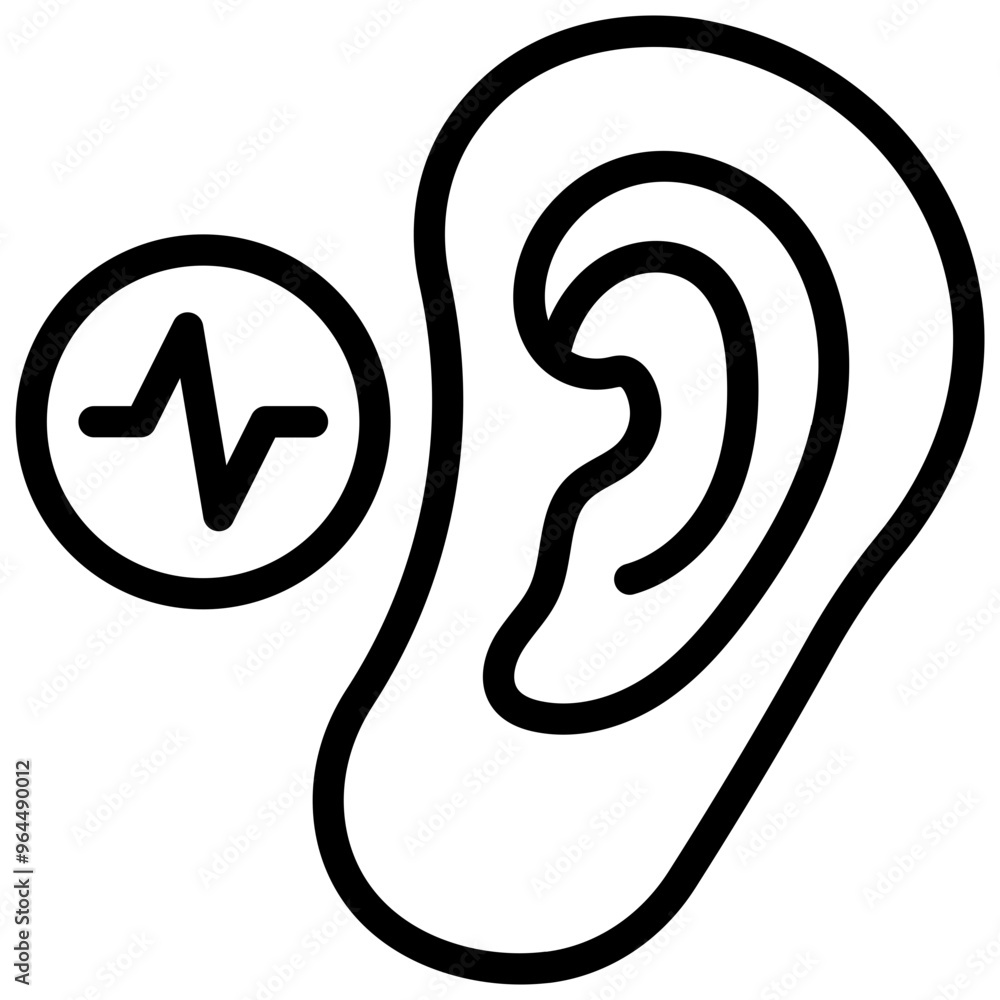 Ear Icon. Ear Icon for Hearing and Communication Themes Ear Icon. Ear Icon for Hearing and Communication Themes