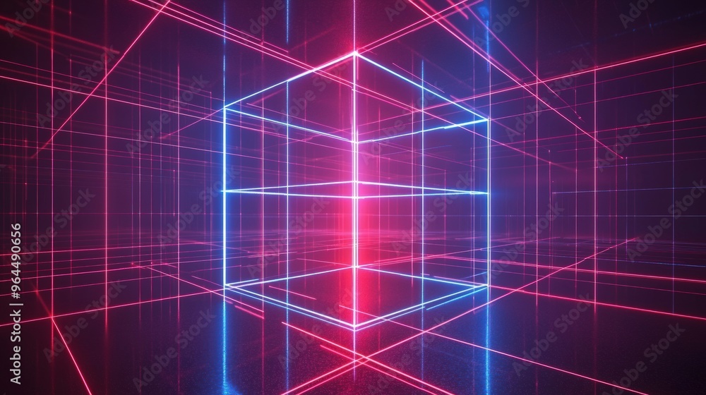 Neon Grid Abstract Background. Neon Grid Abstract Background.