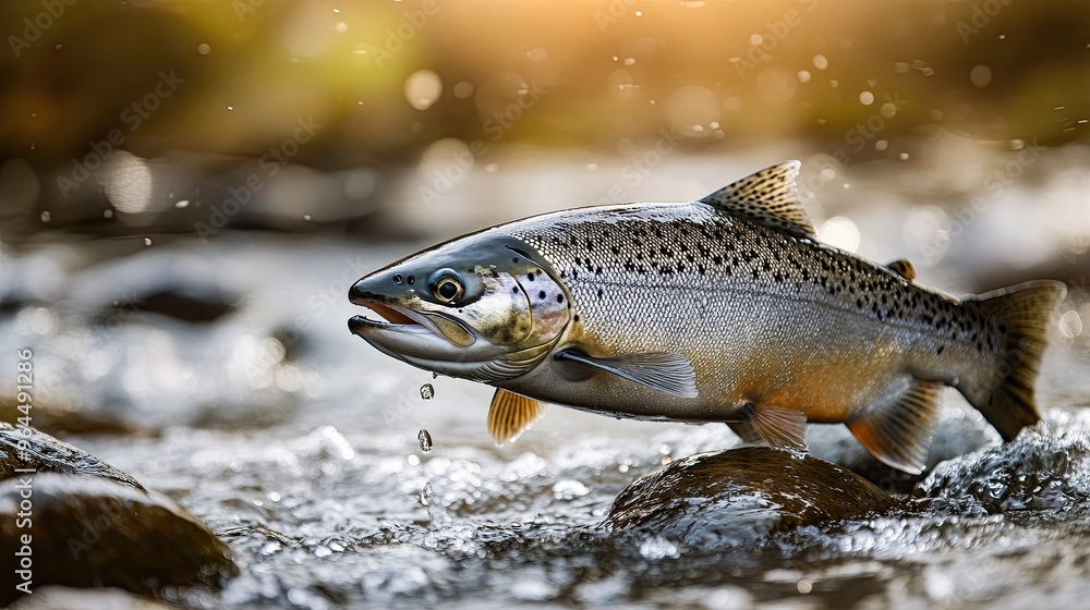 salmon isolated on spring background salmon isolated on spring background