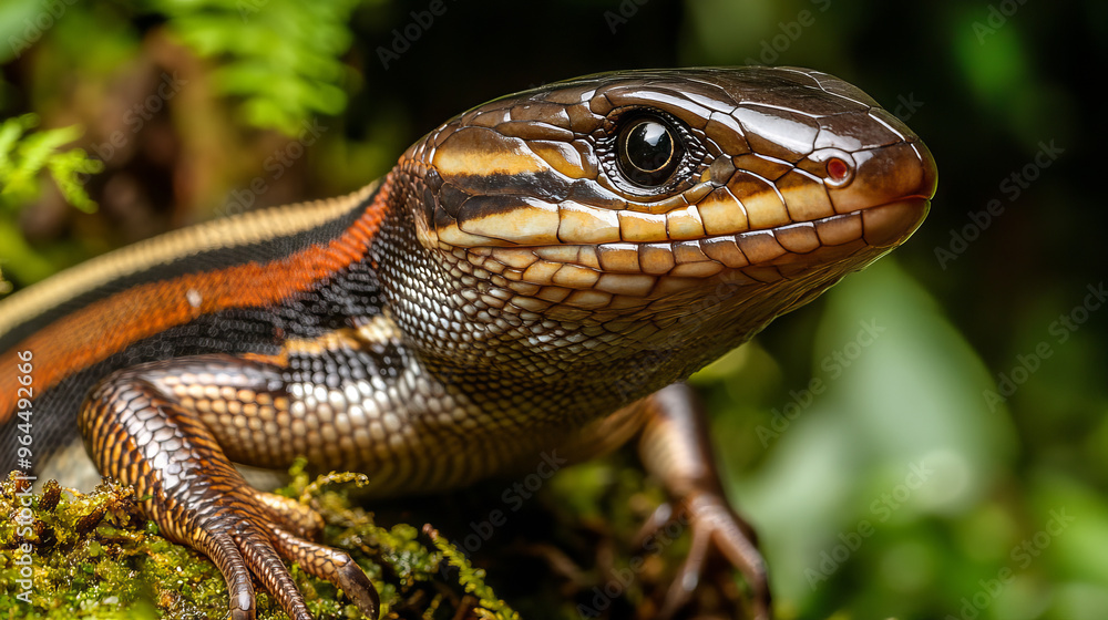 The Borneo skink, also known as the striped tree skink, is a type of lizard that is only found on the island of Borneo. The Borneo skink, also known as the striped tree skink, is a type of lizard that is only found on the island of Borneo.