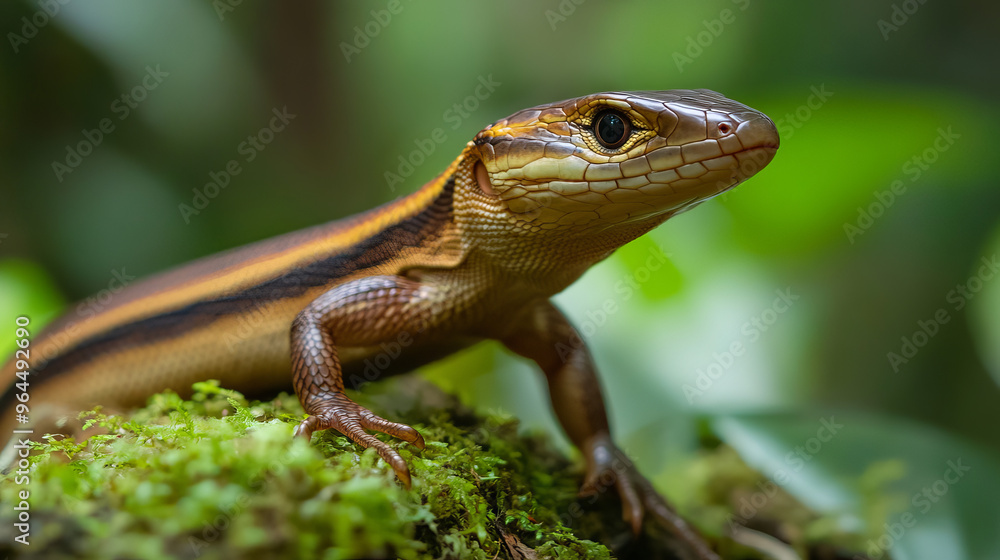 The Borneo skink, also known as the striped tree skink, is a type of lizard that is only found on the island of Borneo. The Borneo skink, also known as the striped tree skink, is a type of lizard that is only found on the island of Borneo.