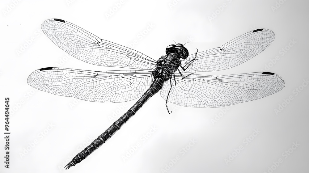Dragonfly Wings from Dots and Lines: A dragonfly in flight, its delicate wings and elongated body drawn with a fine network of dots and thin lines.
Dragonfly Wings from Dots and Lines: A dragonfly in flight, its delicate wings and elongated body drawn with a fine network of dots and thin lines.