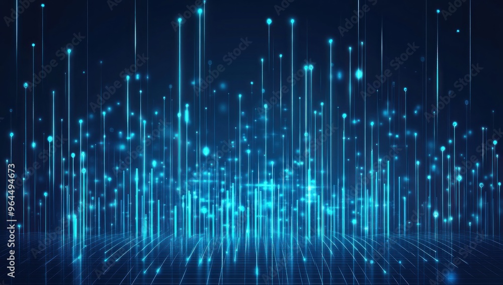 Abstract digital art with glowing lines and dots Abstract digital art with glowing lines and dots