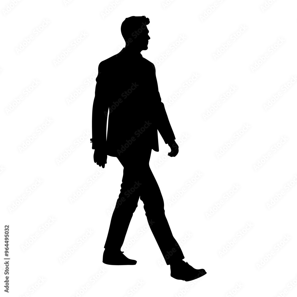 A business man walking pose vector silhouette isolated white background