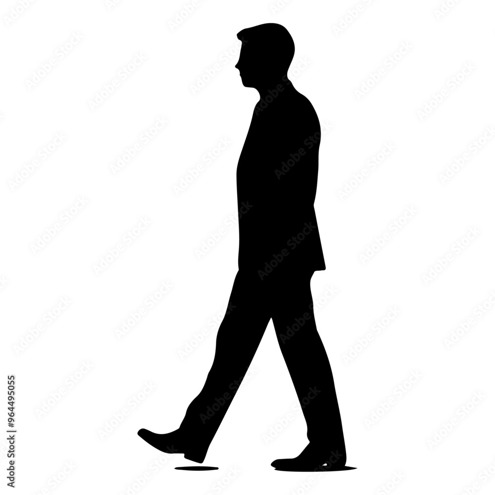 A business man walking pose vector silhouette isolated white background