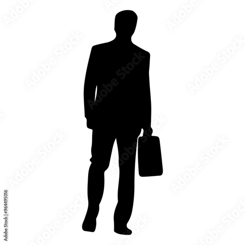 A business man walking pose vector silhouette isolated white background