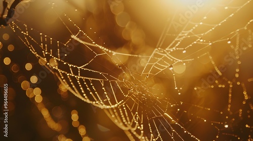 spider web with dew drops