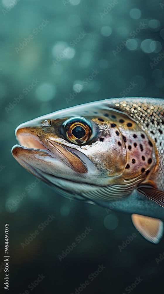 Naklejka premium trout isolated on abstract background