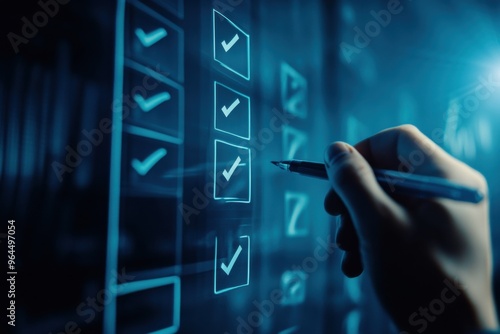 A hand survey on a digital checklist