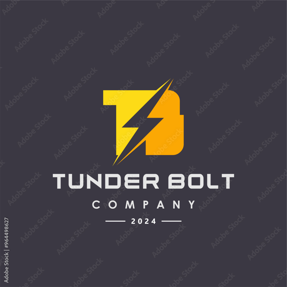 TB initials logo with lightning icon vector illustration TB initials logo with lightning icon vector illustration