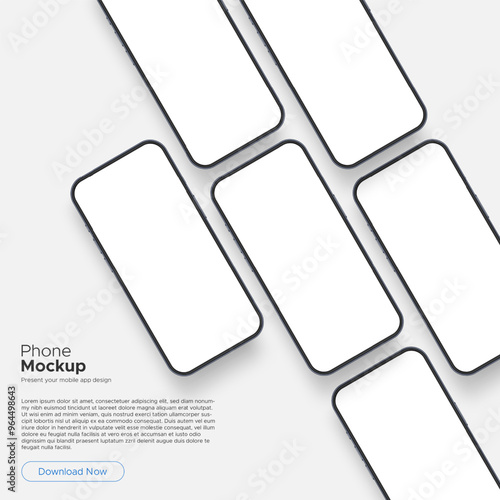 Phone Screens For Showcasing App Design. Vector Illustration