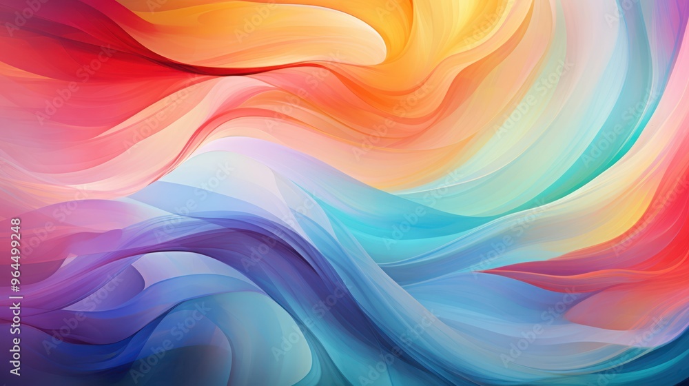 Fototapeta premium Vibrant Abstract Flowing Colorful Waves - Dynamic Gradient of Swirls