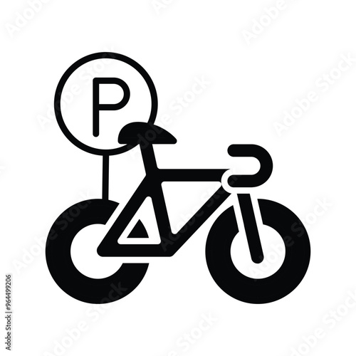 bicycle parking area solid icon vector design good for web or mobile app