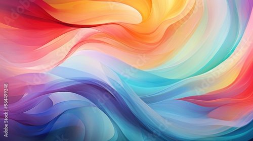 Vibrant Abstract Flowing Colorful Waves - Dynamic Gradient of Swirls