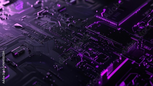 Abstract Circuit Board - Purple Glow