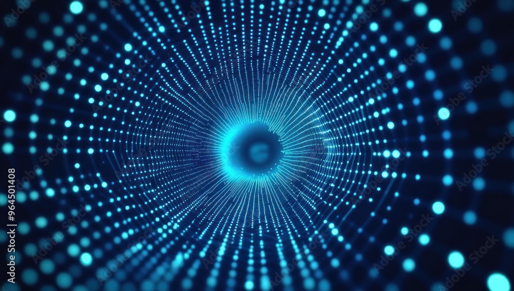 Fototapeta premium Abstract Blue Tunnel of Light