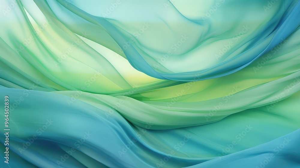 A serene blend of flowing fabrics in soft blue and green hues, creating a calming and abstract visual effect. A serene blend of flowing fabrics in soft blue and green hues, creating a calming and abstract visual effect.
