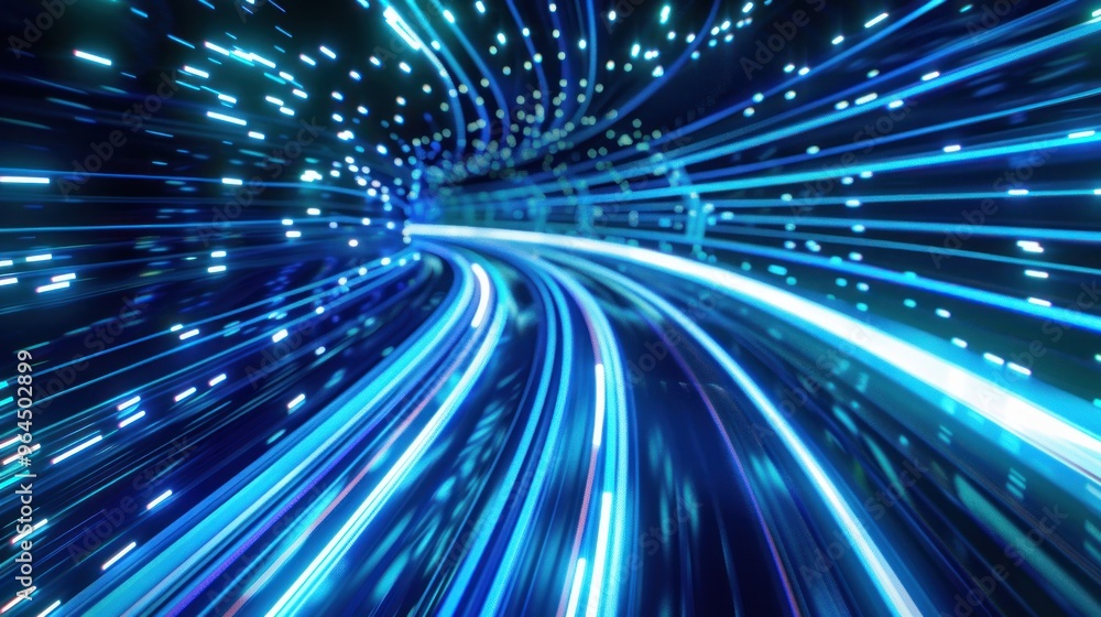 Abstract Tunnel of Blue Lights Abstract Tunnel of Blue Lights