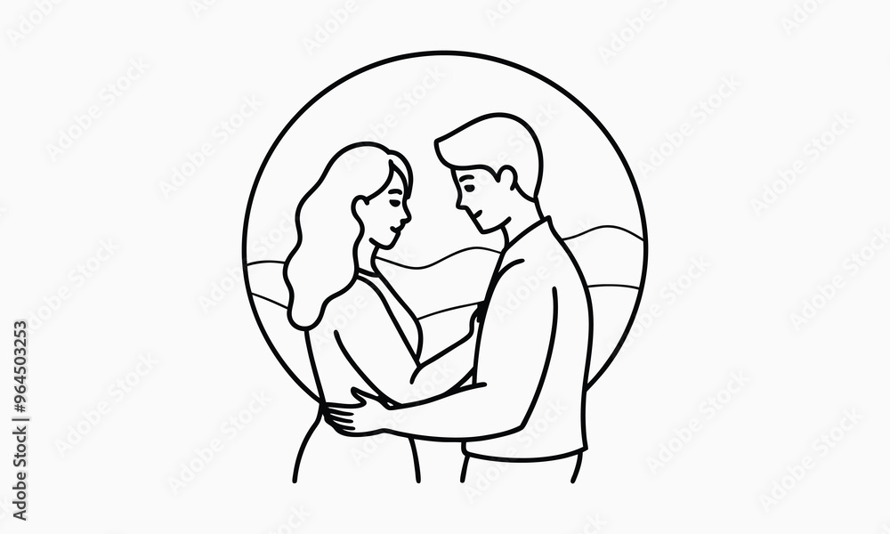 romantic couple line art vector romantic couple line art vector