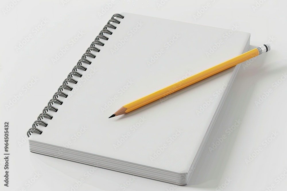 3D spiral notebook with pencil 3D spiral notebook with pencil