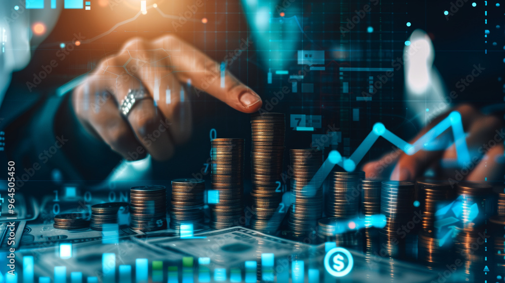 Fototapeta premium Financial Growth Analysis: High Return Investment and Profit Management Strategy