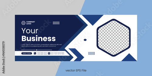Digital business facebook cover photo web banner social media linkedin post design template
