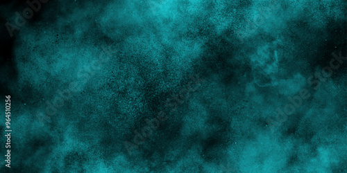 abstract cloud and vapor texture background. Black and Green smoke aquarelle smudge illustration smooth grungy smokey light pastel colors ink glow. Teal color powder explosion	
