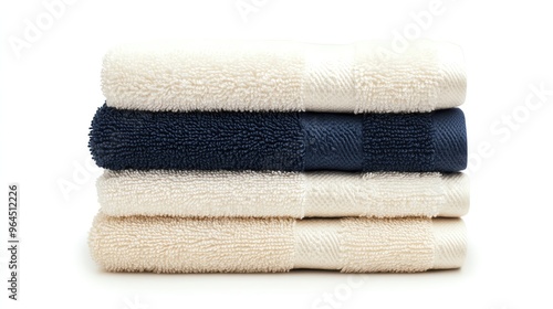 A neat stack of soft towels in various colors, perfect for bathroom decor or spa settings, providing comfort and style.