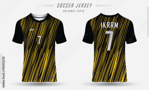 Sports Jersey Soccer Football Cricket  Yellow Black