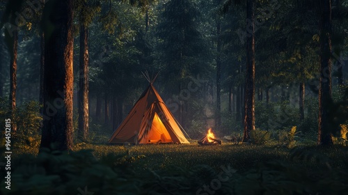 Enchanting Camping Adventure in a Remote Forest: Warm Fires and Storytelling Under the Stars