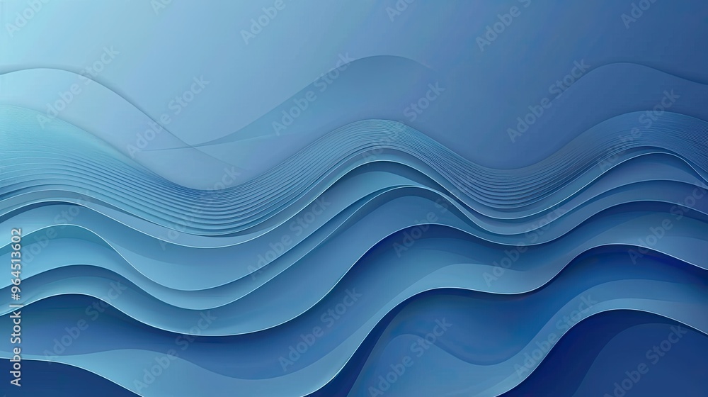 A serene gradient of blue waves creating a calming abstract design, ideal for backgrounds or digital art. A serene gradient of blue waves creating a calming abstract design, ideal for backgrounds or digital art.